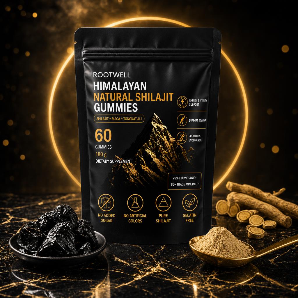 Shilajit Gummies del Himalaya — Energía, Vitalidad y Resistencia | 60 Gomitas